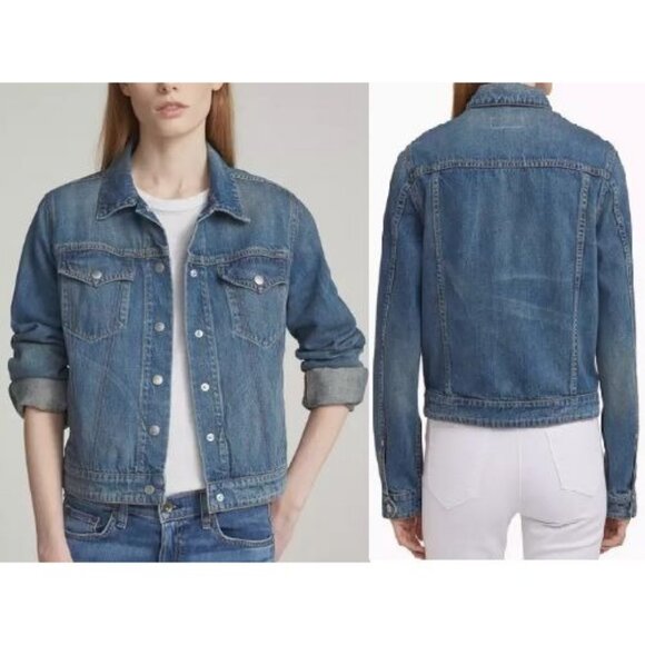 rag & bone Jackets & Blazers - Rag & Bone 100% Cotton Long Sleeve Nico Denim Y2K Jacket Worn Indigo Size XS